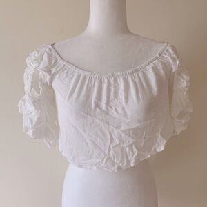 LF ruffled sleeve crop top size M NWT